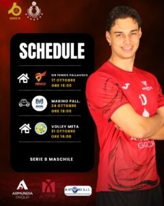 Grafica con gli appuntamenti di ottobre delle prime squadre della Virtus Roma