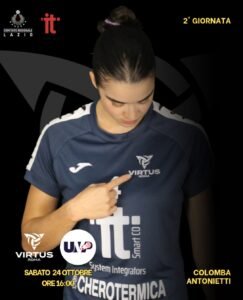 Grafica della partita casalinga It Smart Co Virtus Roma contro United Volley Pomezia